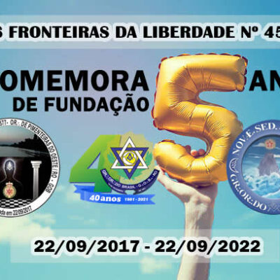 ANIVERSÁRIO DE FUNDAÇÃO DA ARLS FRONTEIRA DA LIBERDADE...